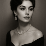 Italiaanse Diva meets Contemporary wanddecoratie - elegant zwart-wit portret