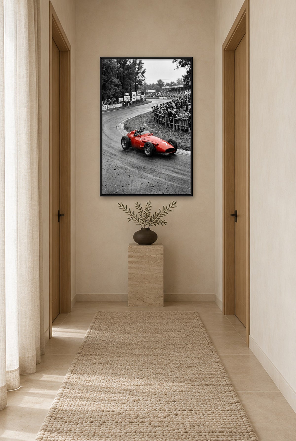 Rode Maestro wall art with black frame on the wall in the hallway