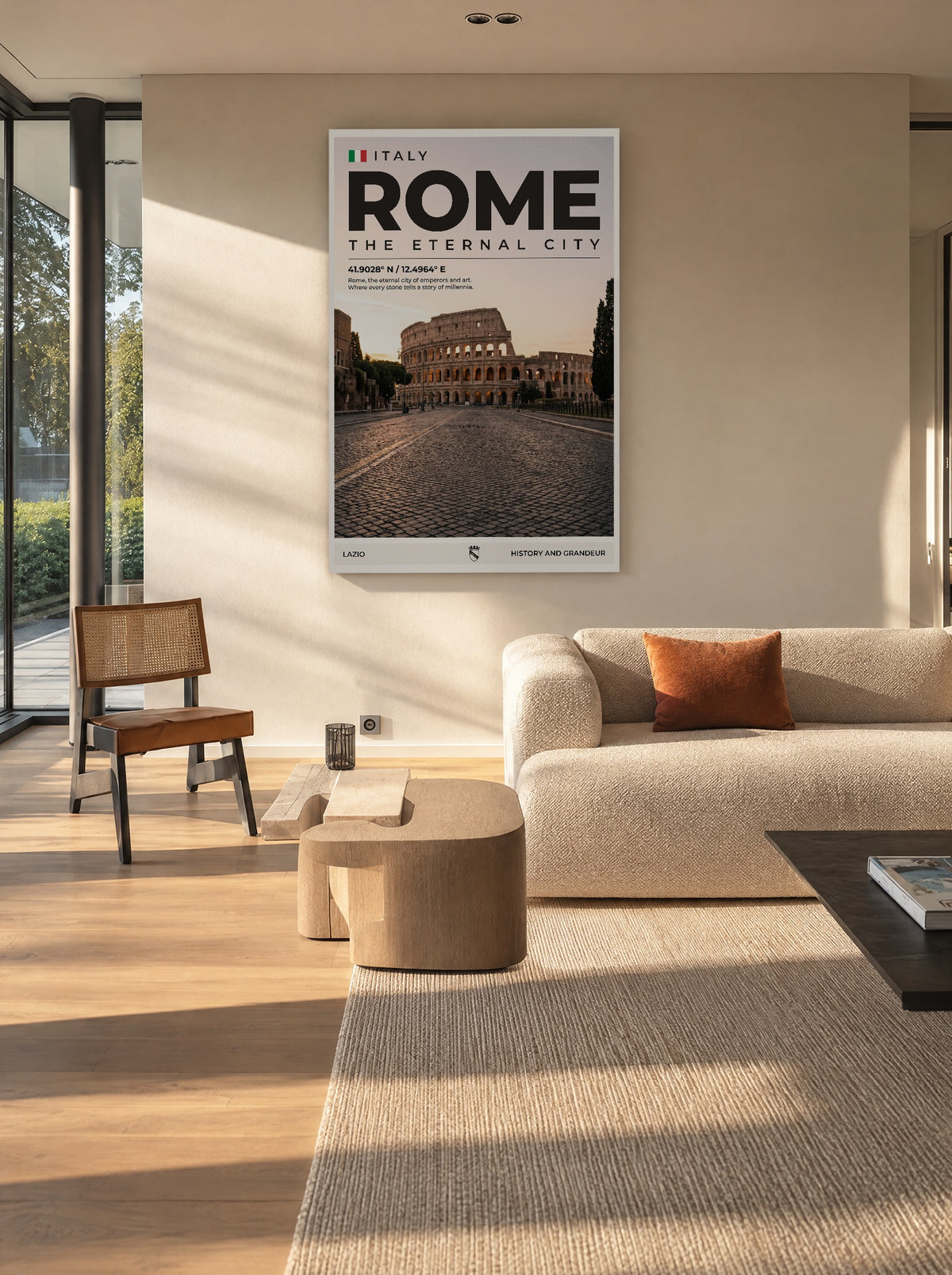 Rome de Eeuwige Stad als canvas zonder lijst aan de muur