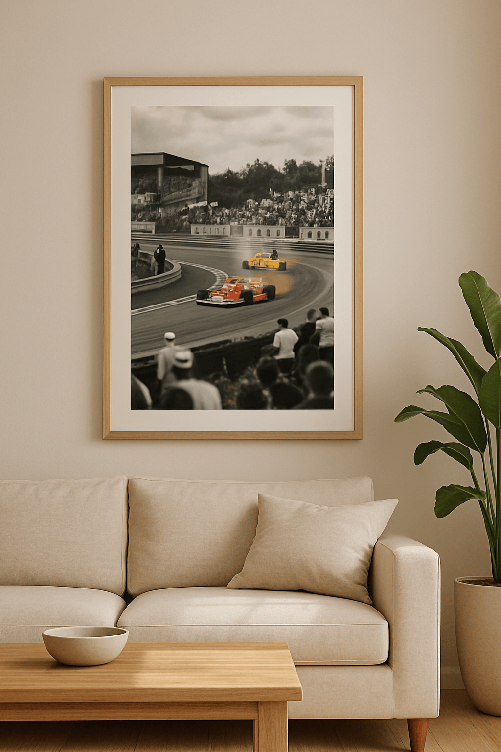 Rood en Geel Schilderij — sfeerbeeld in interieur