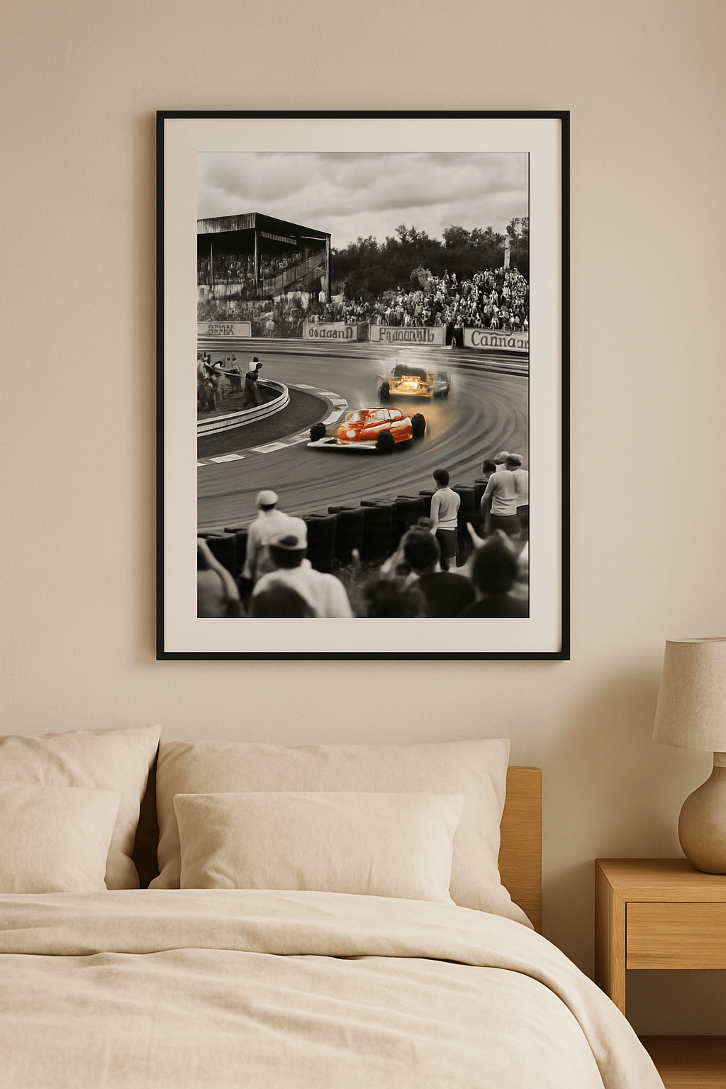 Rood en Geel Schilderij — sfeerbeeld in interieur