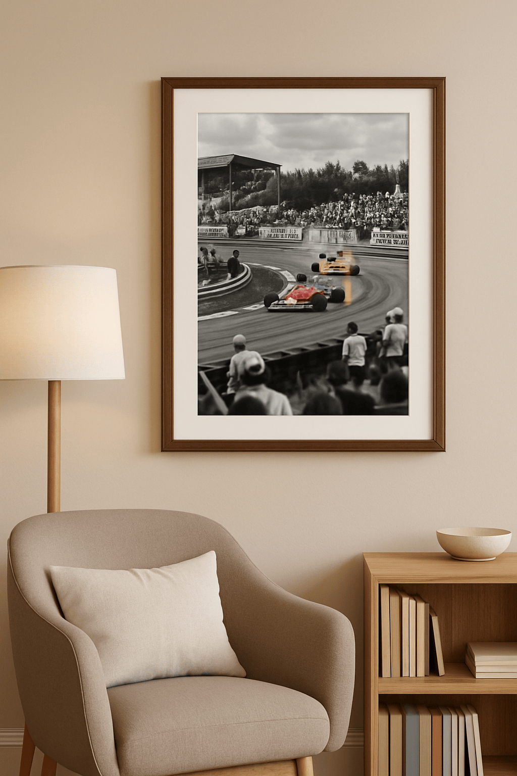 Rood en Geel Schilderij — sfeerbeeld in interieur