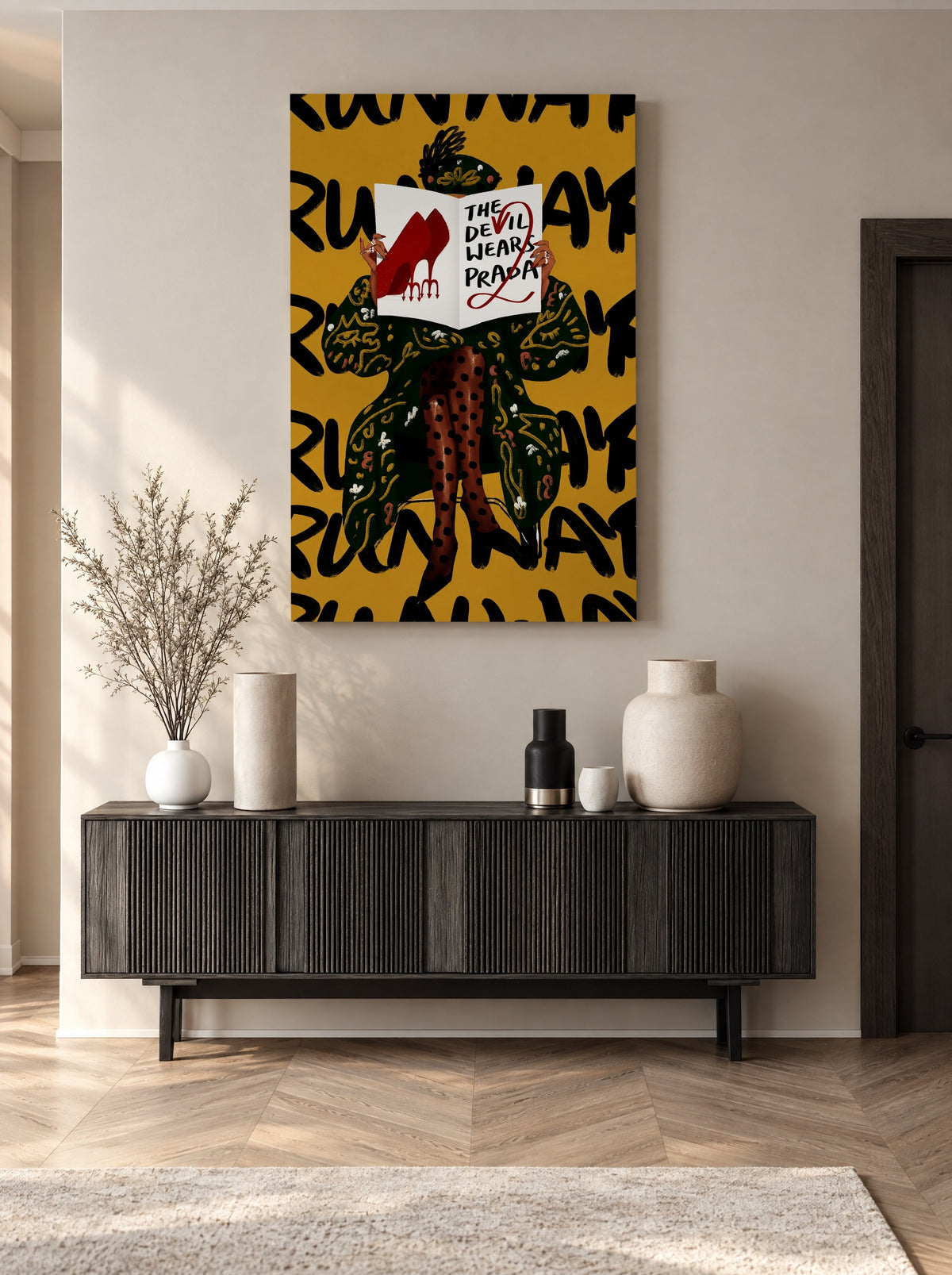 Runway Rebellion als canvas zonder lijst aan de muur