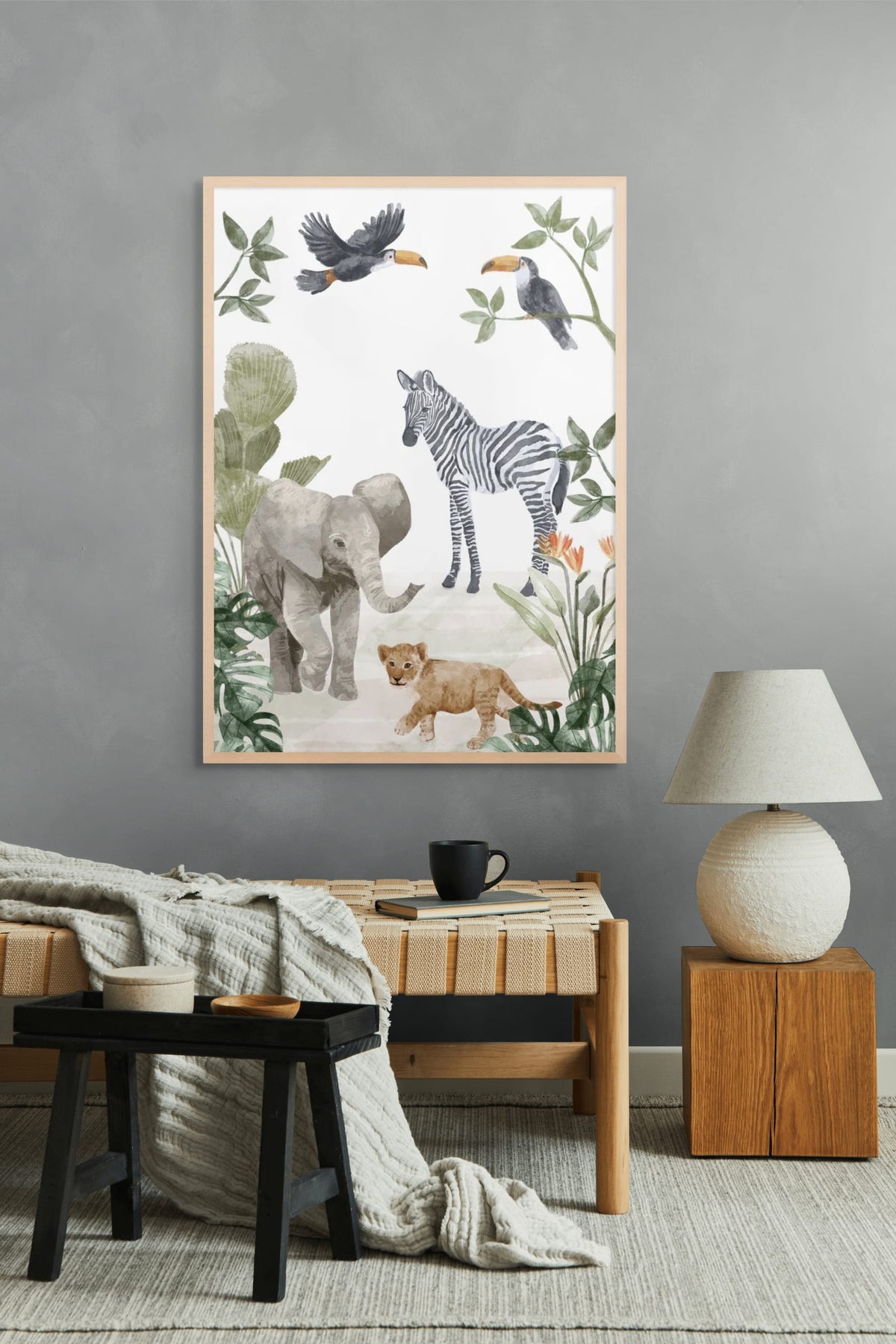 Savanne vol Strepen en Slurven Wanddecoratie | ArtifyCanvas