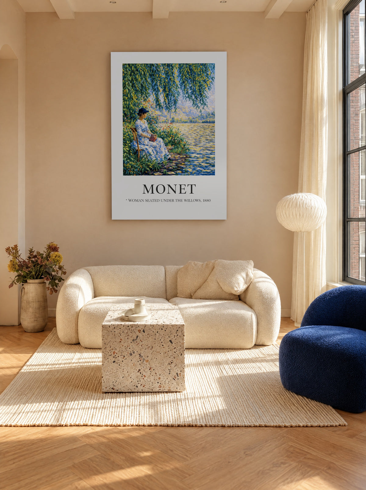 Schaduw aan de Waterkant als canvas zonder lijst aan de muur