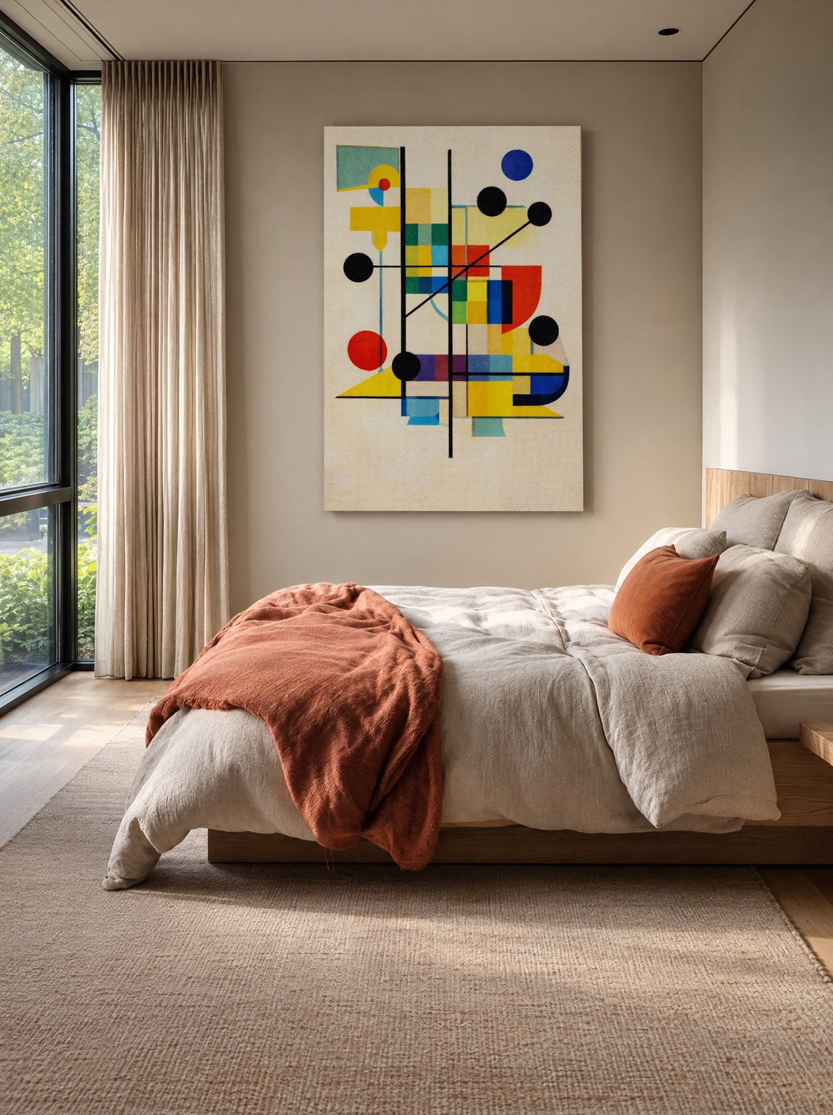 Speeltuin van Zwevende Blokken als canvas zonder lijst aan de muur