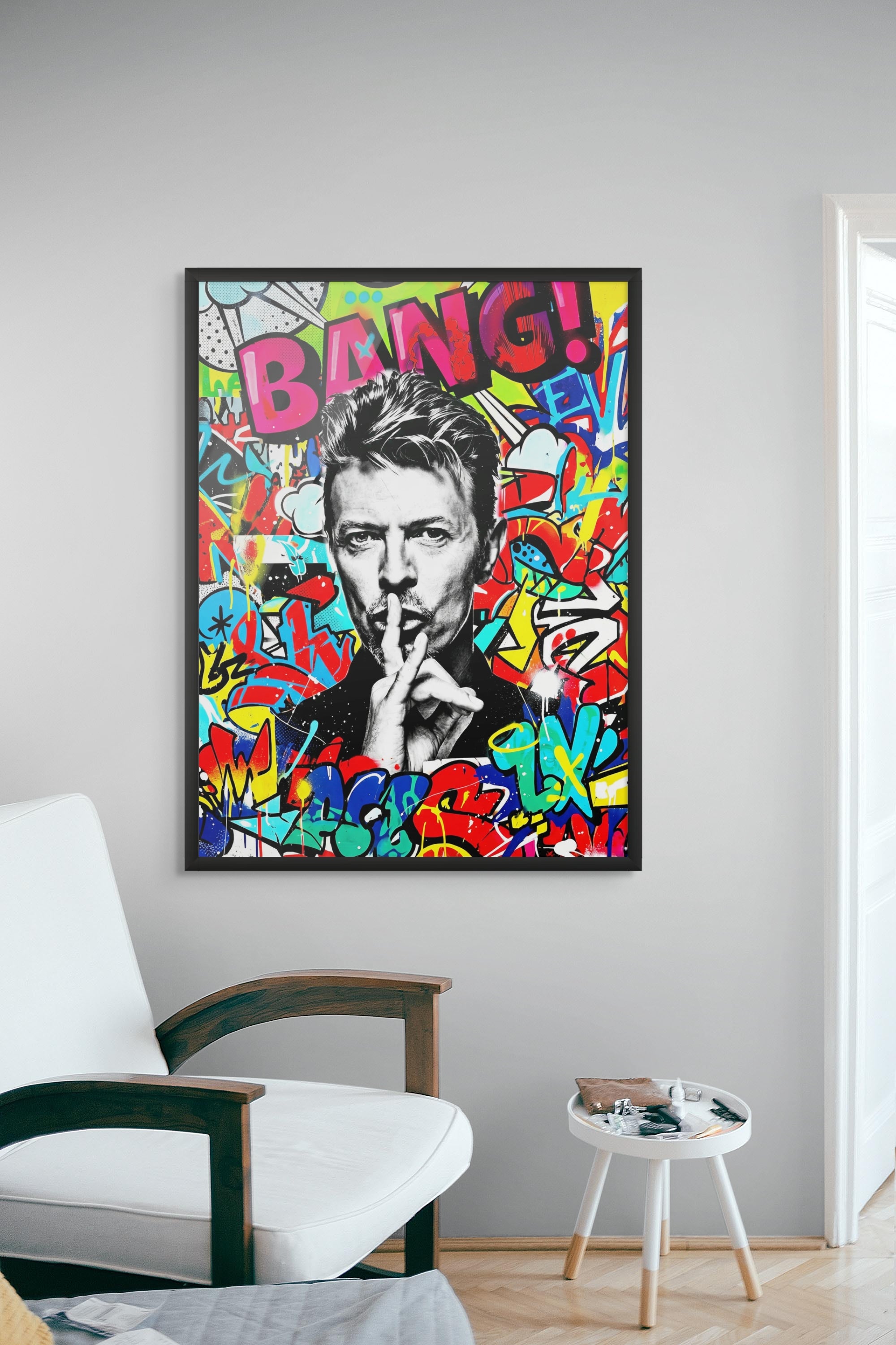 Sterrenlicht Rebel Stilte Wanddecoratie – Mysterieus Neon Canvas Print
