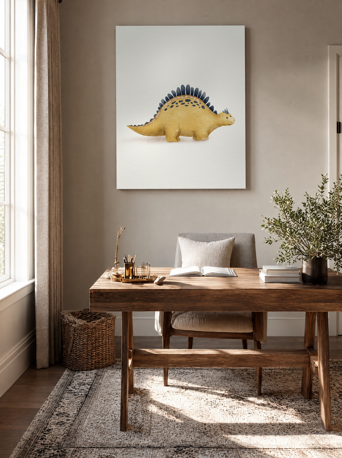 Stekelrug met Streken als canvas zonder lijst aan de muur