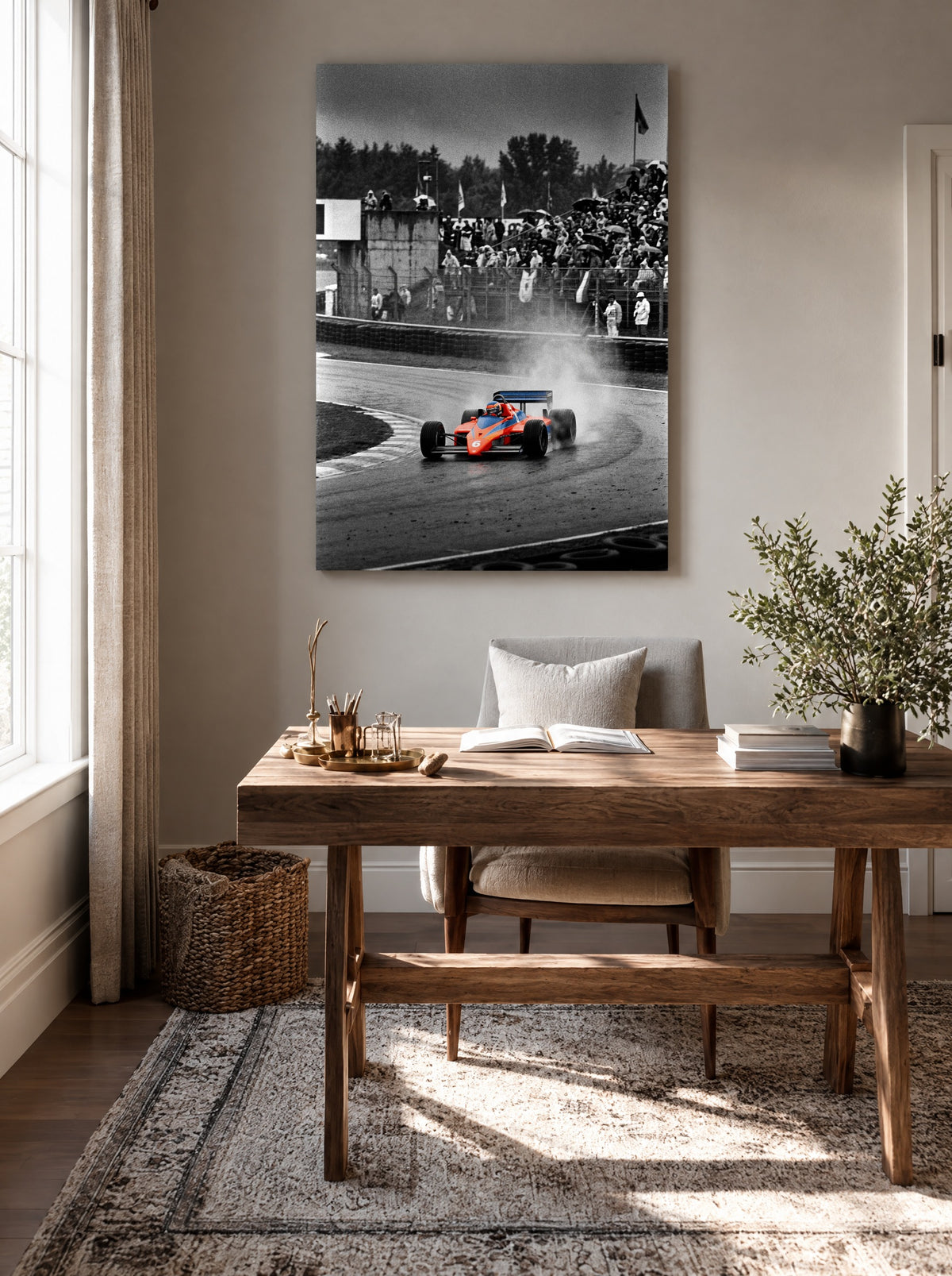 Storm op het Circuit als canvas zonder lijst aan de muur