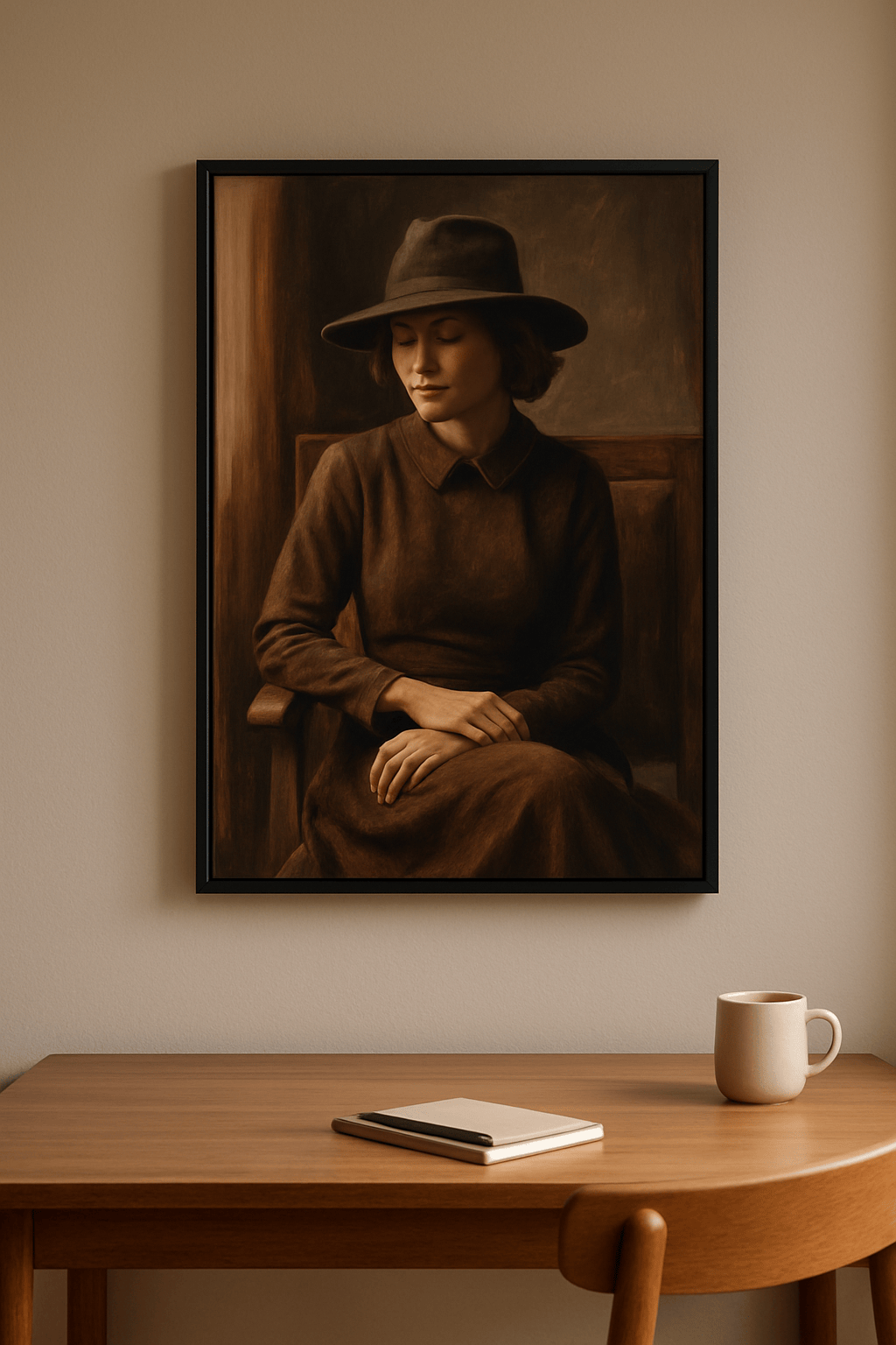 Sunlit Elegance Schilderij — sfeerbeeld in interieur