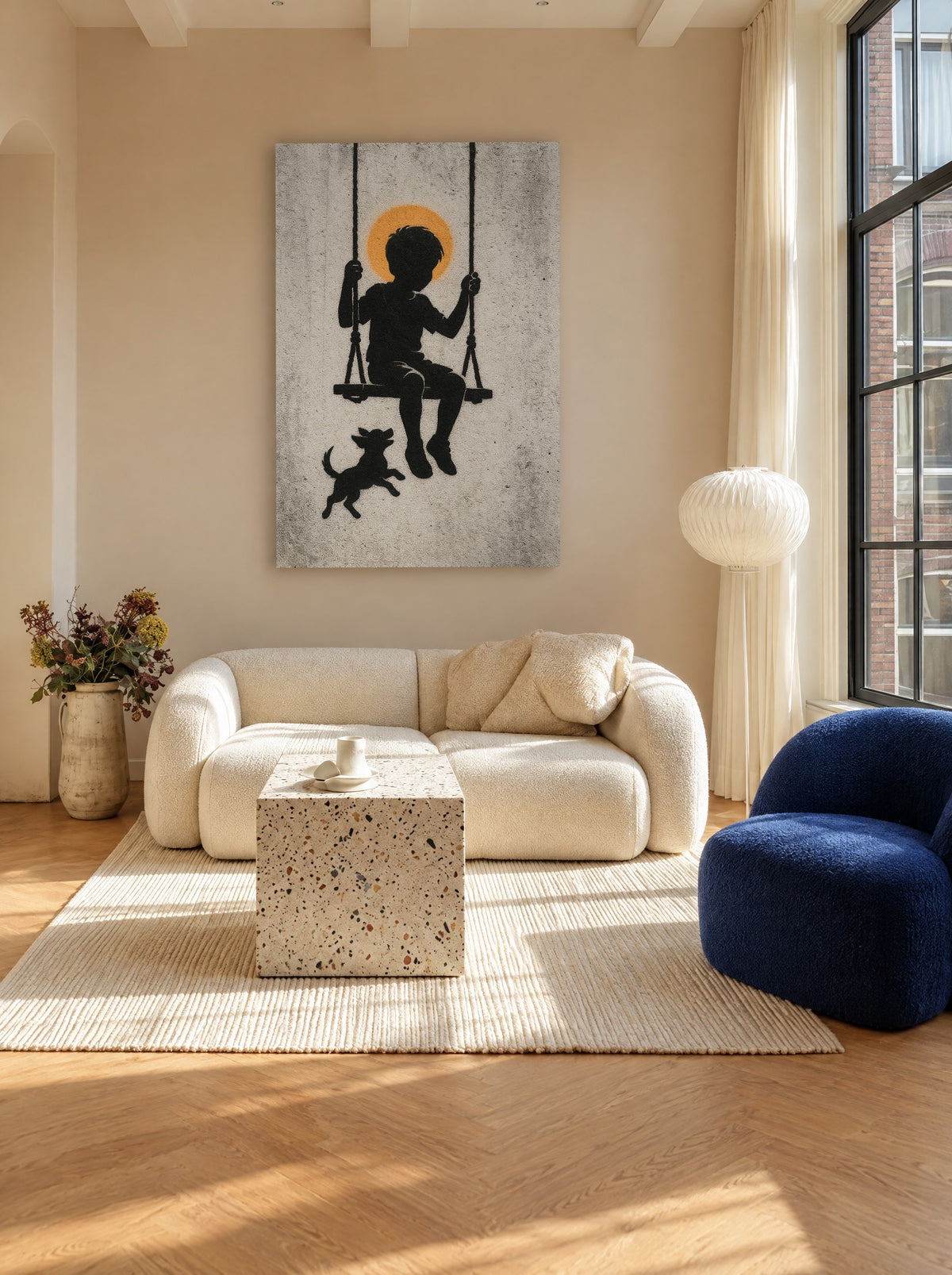 Swing of Innocence and Silence als canvas zonder lijst aan de muur