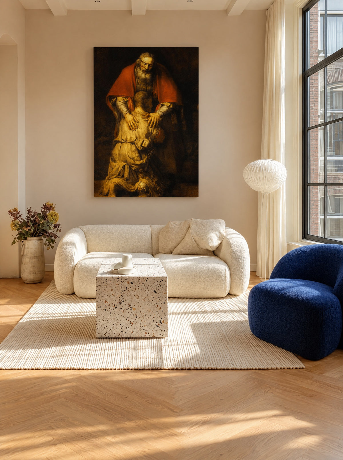 Terugkeer van de Verloren Zoon als canvas zonder lijst aan de muur