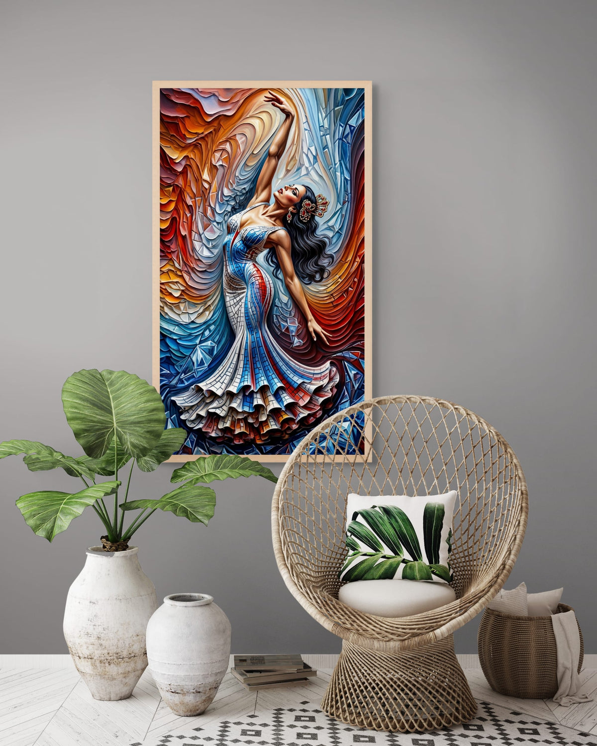 Cubist Flamenco Elegance Wanddecoratie | ArtifyCanvas