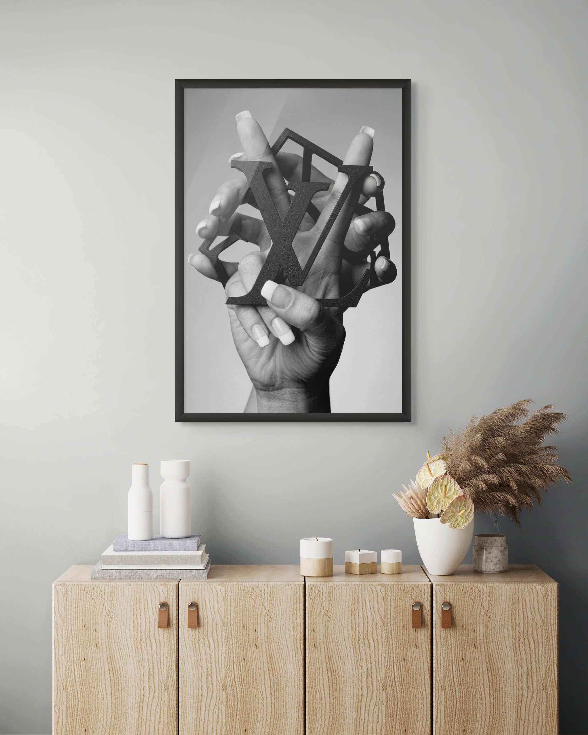 Abstract Typografie Wanddecoratie – Moderne Letters Canvas of Aluminium
