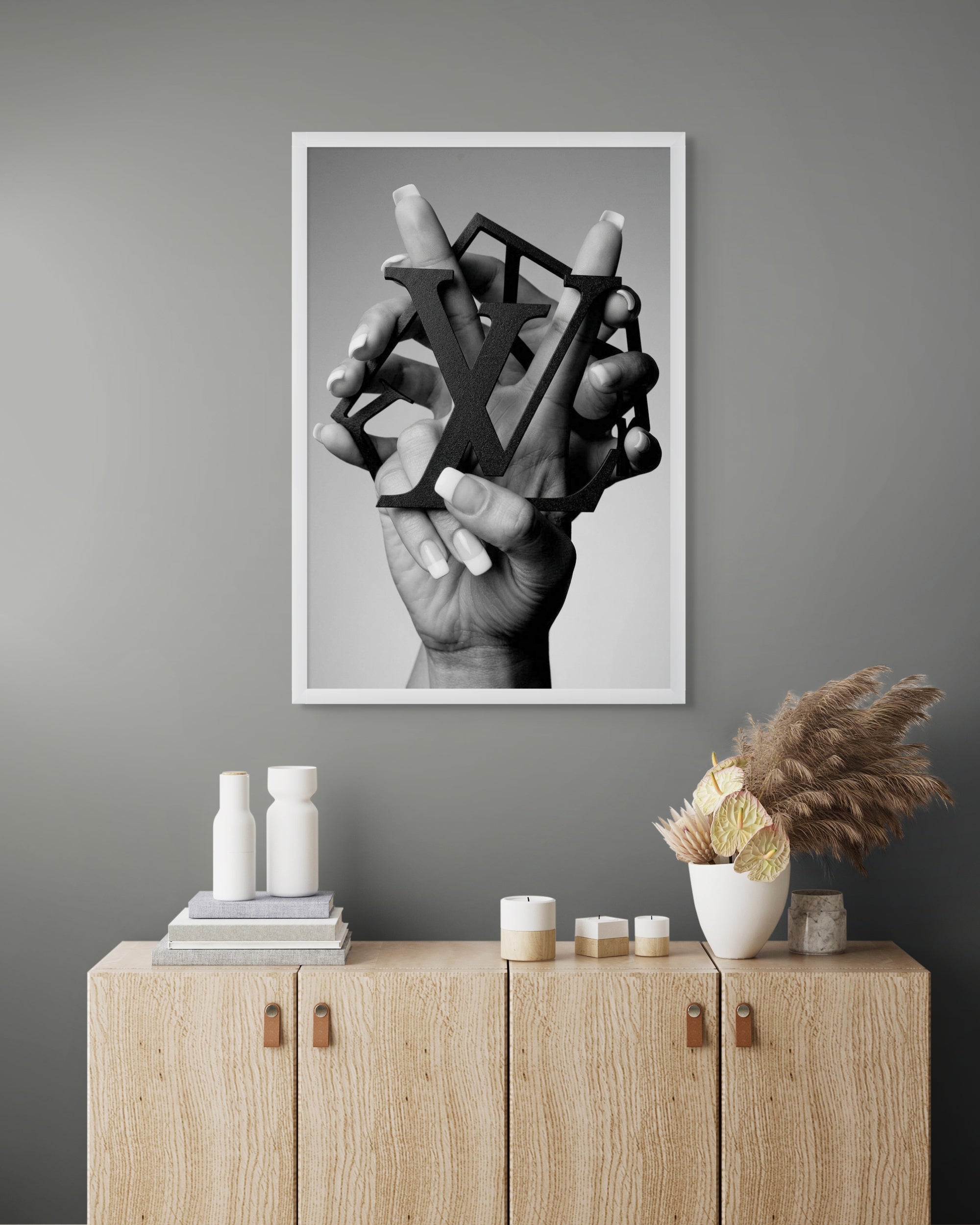 Abstract Typografie Wanddecoratie – Moderne Letters Canvas of Aluminium
