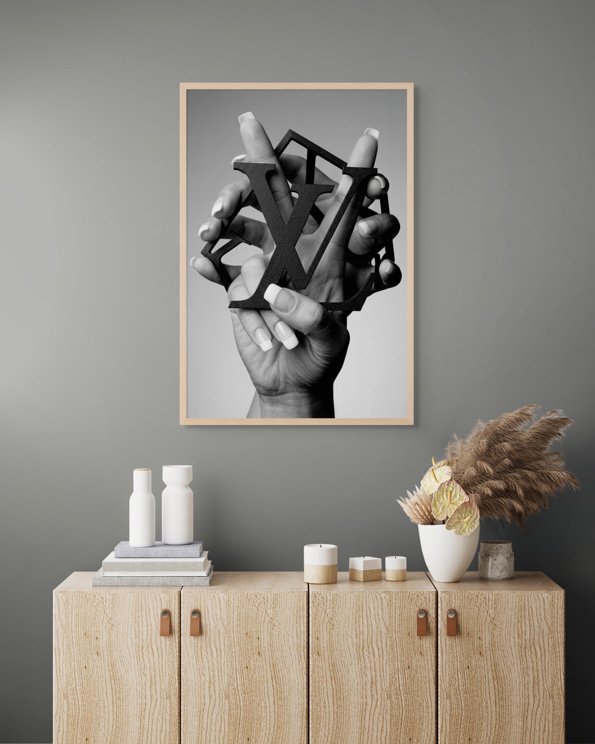 Abstract Typografie Wanddecoratie – Moderne Letters Canvas of Aluminium