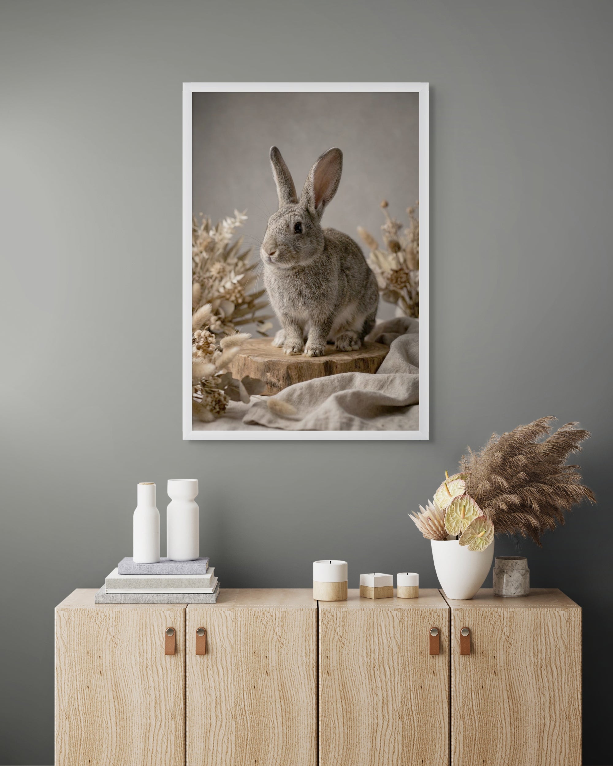 Rustiek Konijn Natuur Wanddecoratie – Schattig Dieren Canvas Print