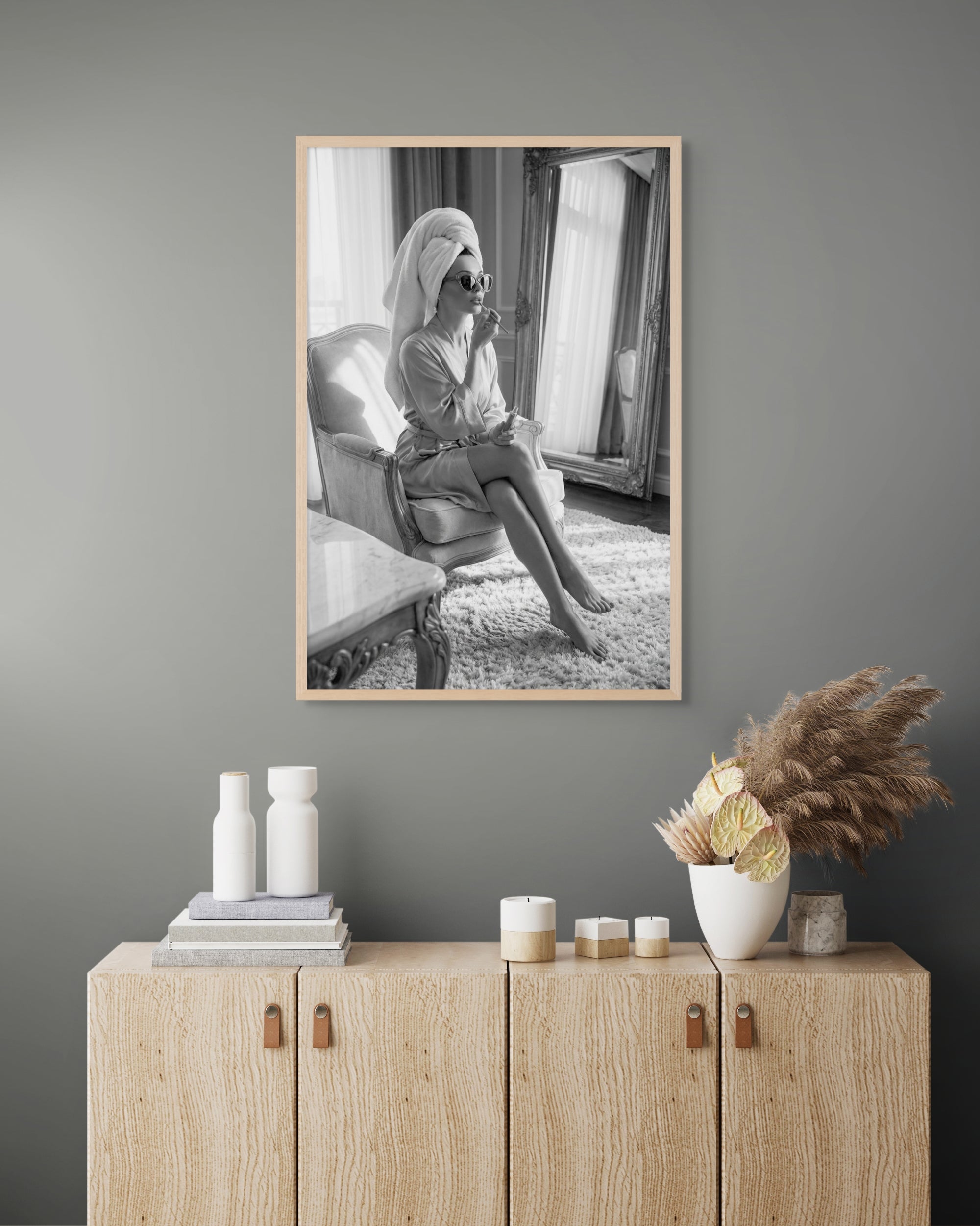 Glamour Vrouw Portret Wanddecoratie – Elegante Canvas Slaapkamer Print