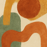 Trendy abstract wanddecoratie in warme aardetinten