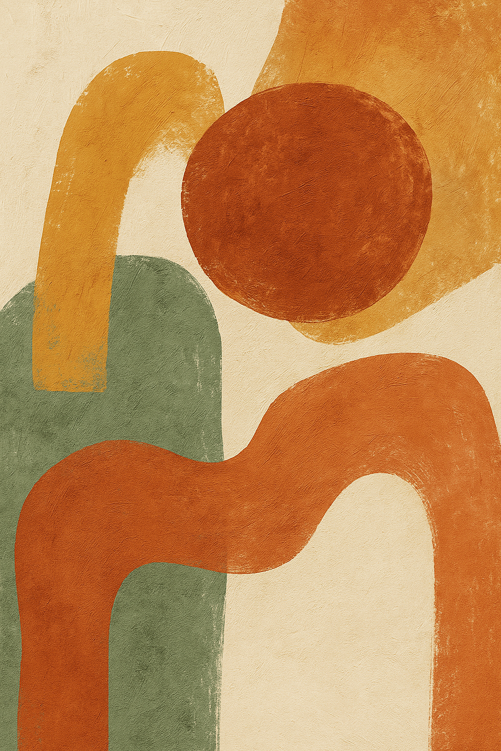 Trendy abstract wanddecoratie in warme aardetinten