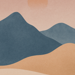 Moderne minimalistische landschap wanddecoratie in zachte tinten