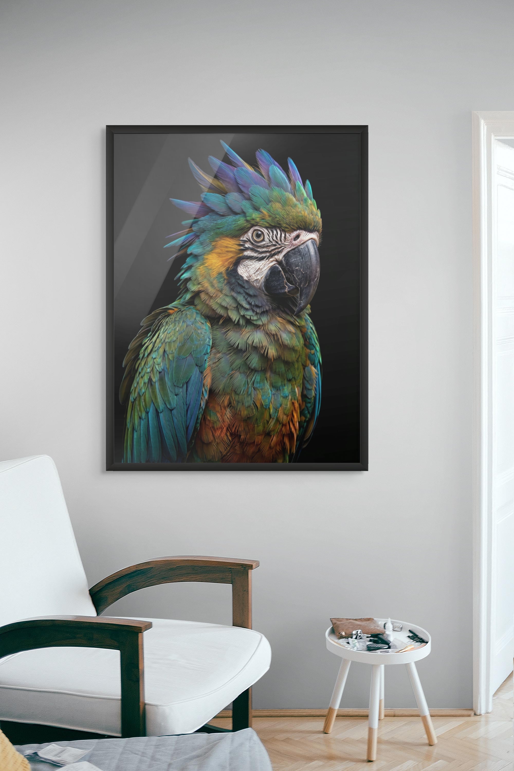 Tropische Donder Pluim Wanddecoratie – Exotische Vogel Canvas Print