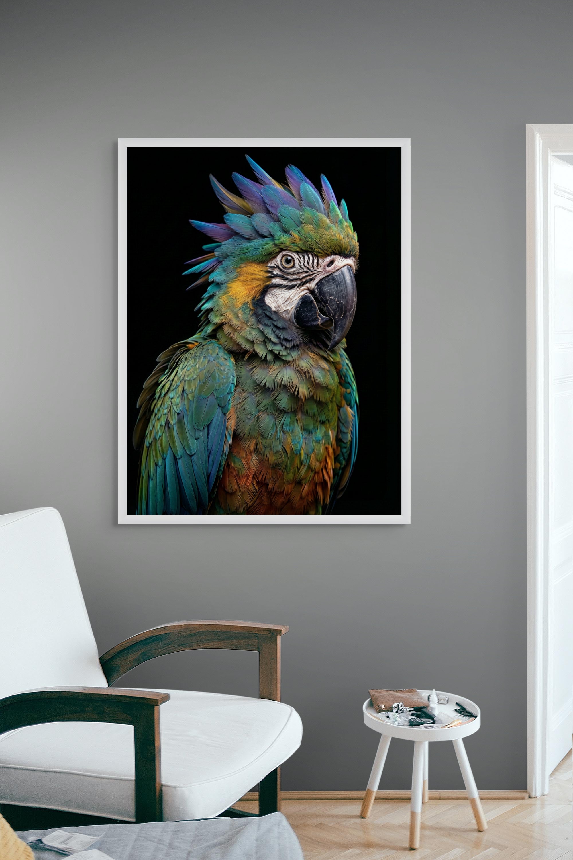 Tropische Donder Pluim Wanddecoratie – Exotische Vogel Canvas Print