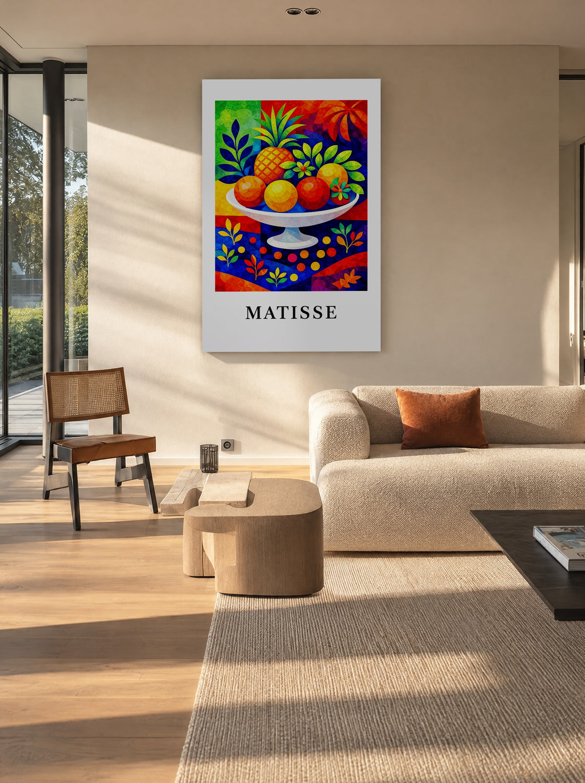 Tropisch Feest op Fruitschaal als canvas zonder lijst aan de muur