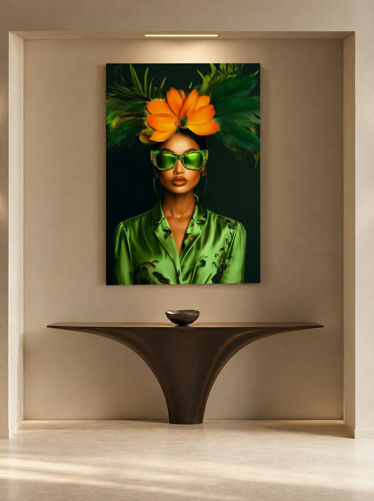 Tropische Diva Deluxe als canvas zonder lijst aan de muur