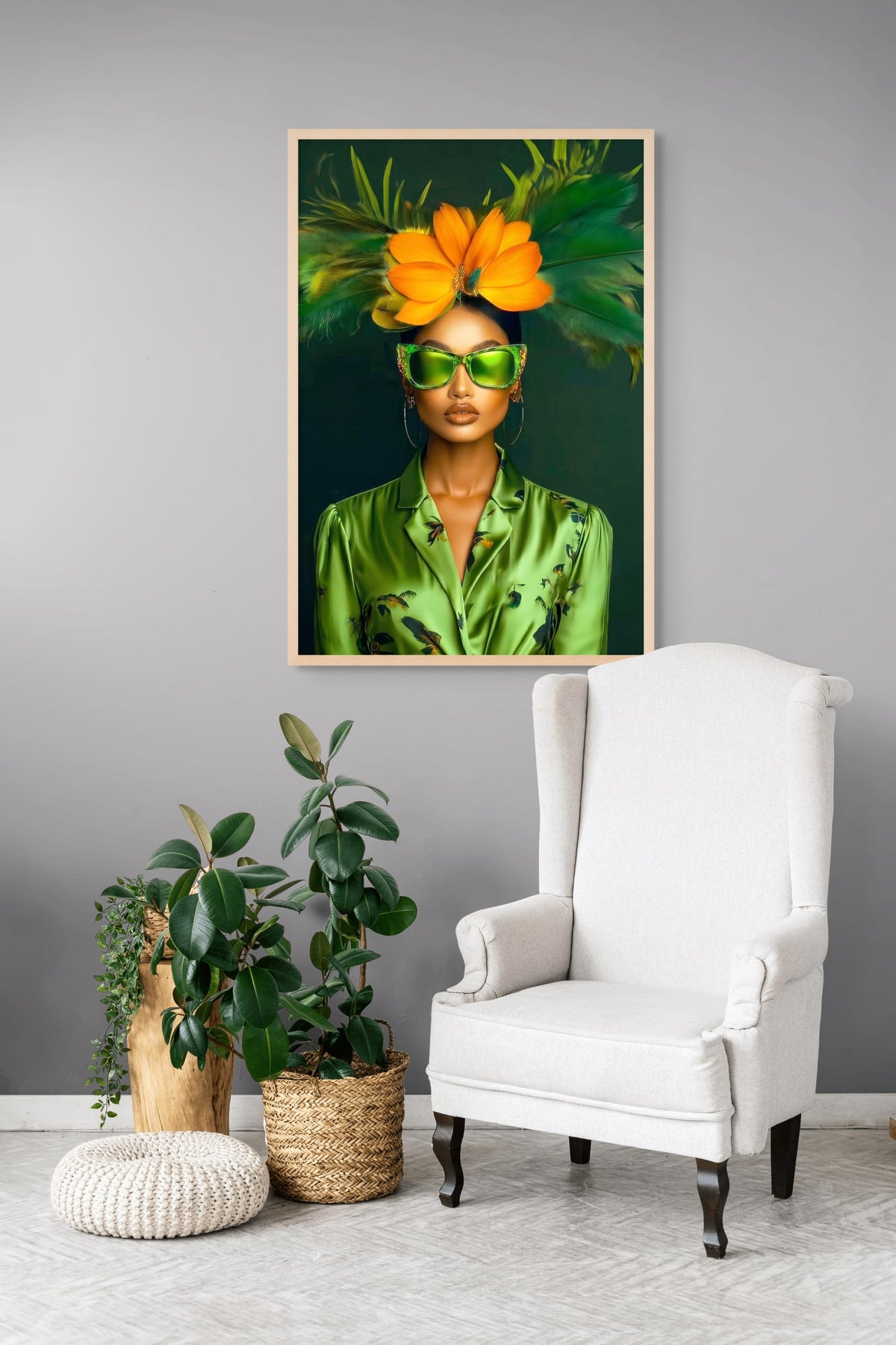 Tropische Diva Deluxe wanddecoratie | ArtifyCanvas