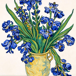 vase mit schwetlilien