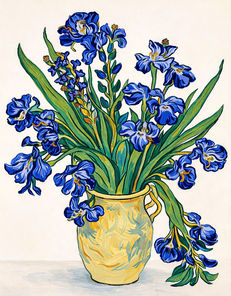 vase mit schwetlilien