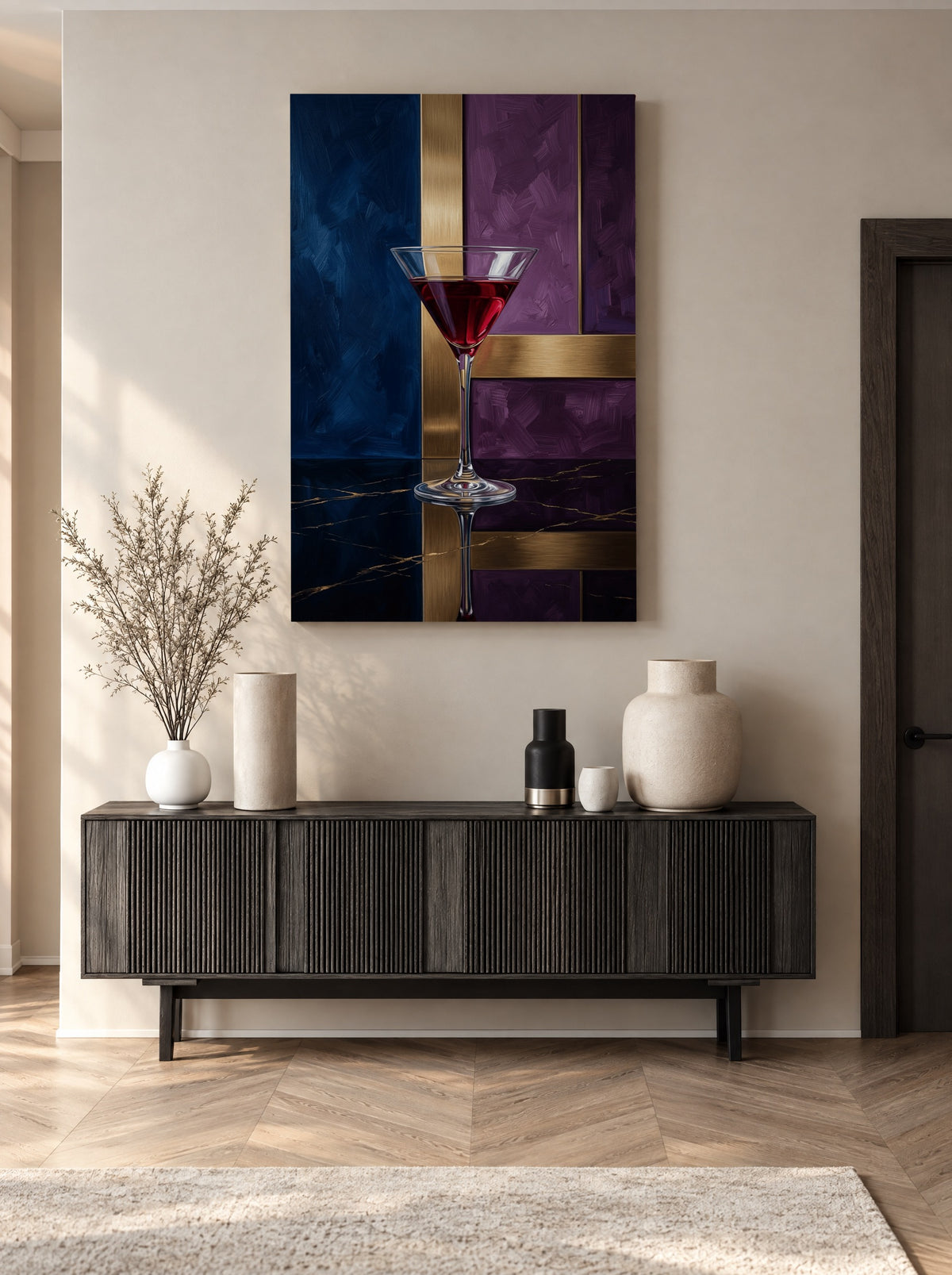 Velvet Rouge aan de Bar als canvas zonder lijst aan de muur