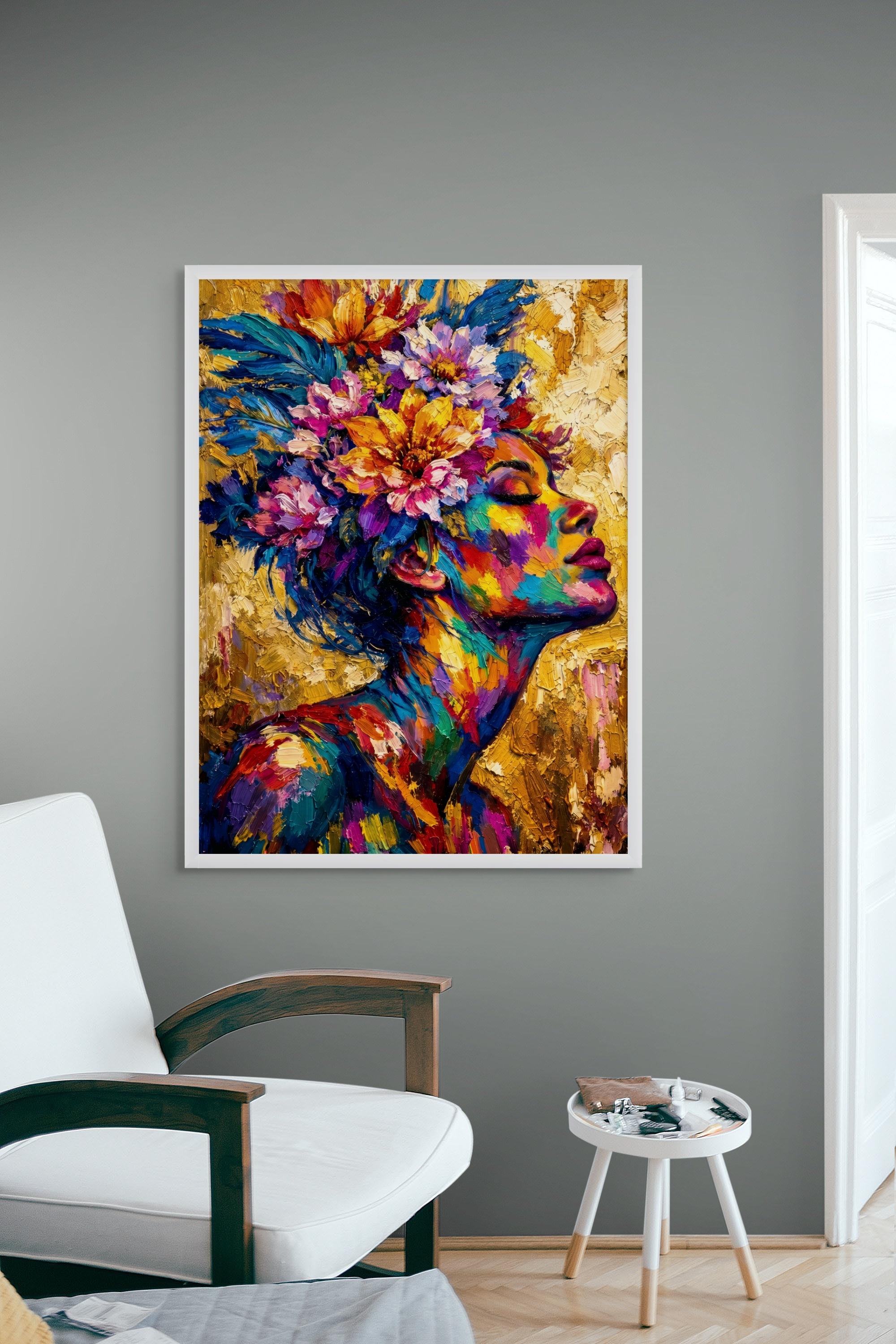 Fluwelen Bloesem Koorts Wanddecoratie – Sensueel Bloemen Canvas Print