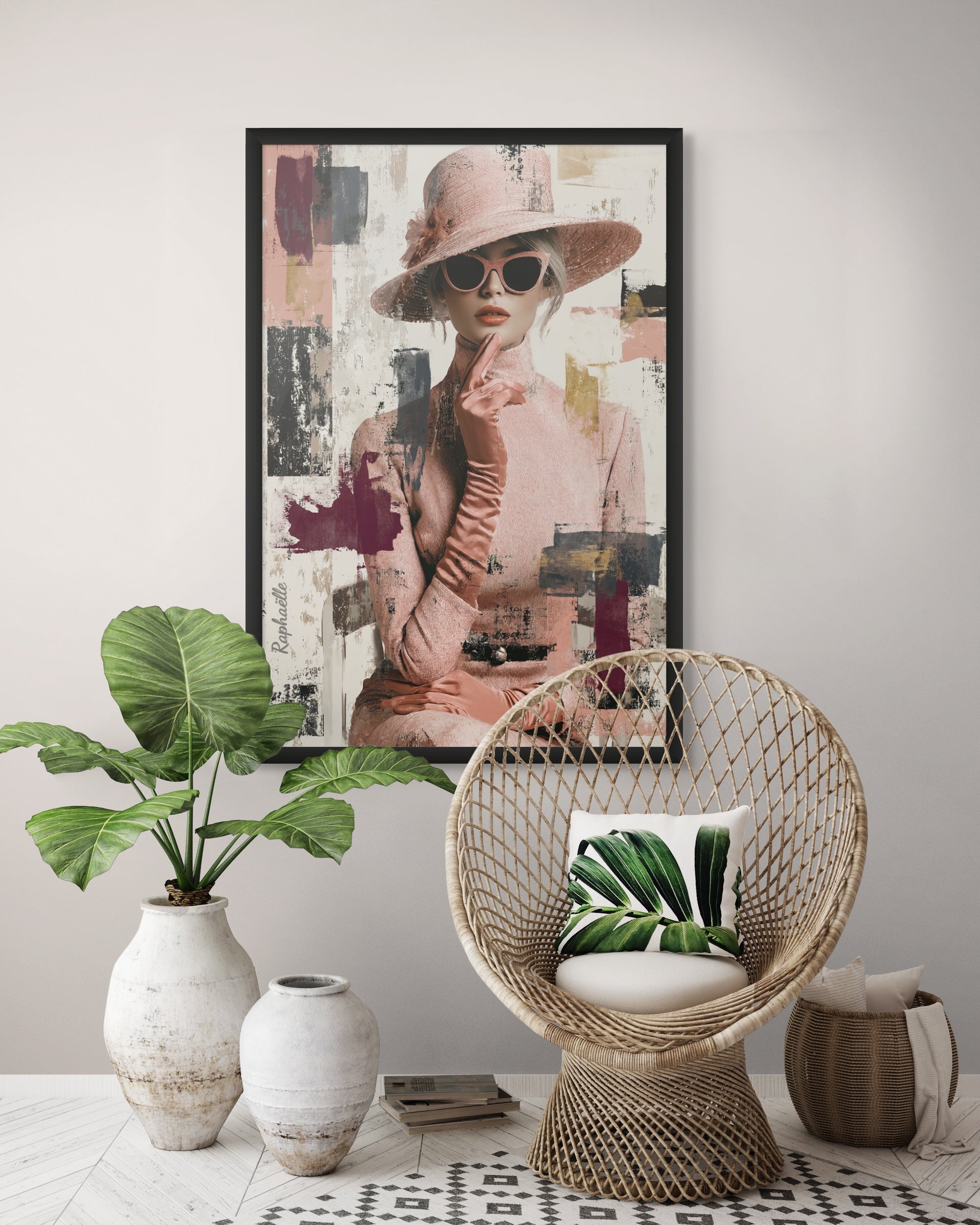 Velvet Whisper in Rosé Wanddecoratie – Elegant Bloemen Canvas Print