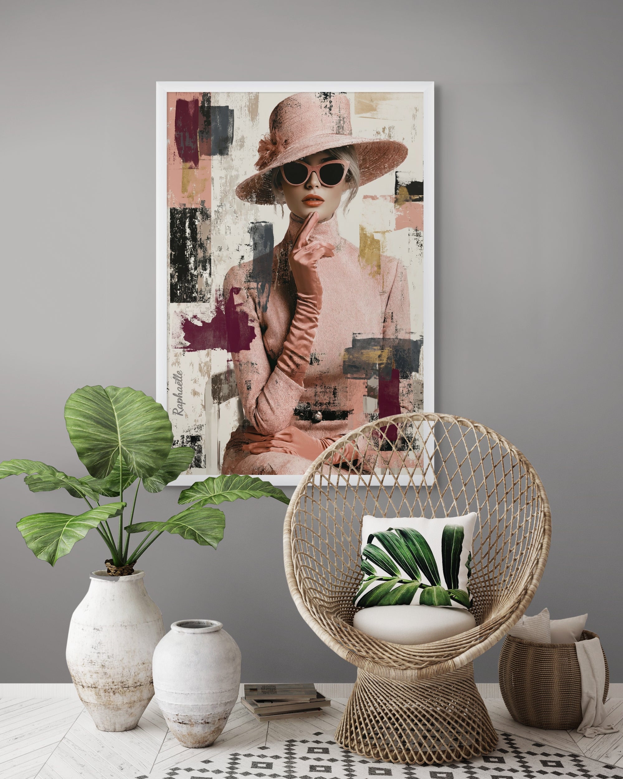 Velvet Whisper in Rosé Wanddecoratie – Elegant Bloemen Canvas Print