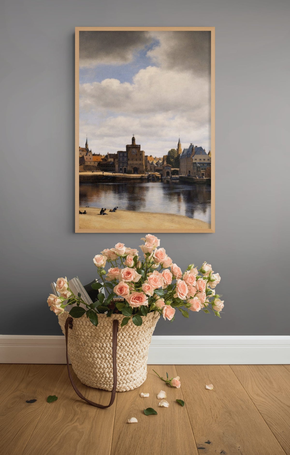 Gezicht op Delft Schilderij