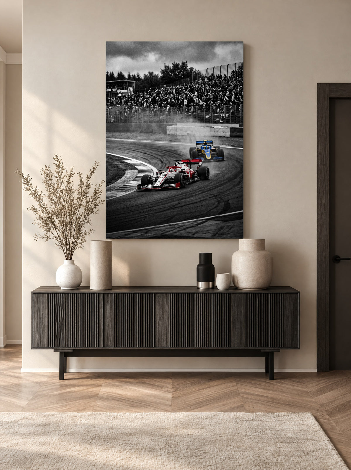 Voorsprong in de Bocht als canvas zonder lijst aan de muur