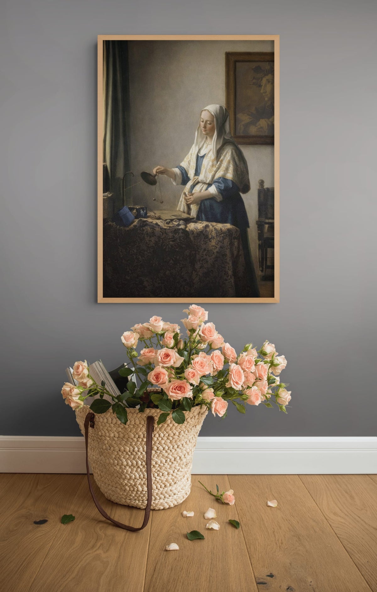 Vrouw met de Weegschaal Schilderij