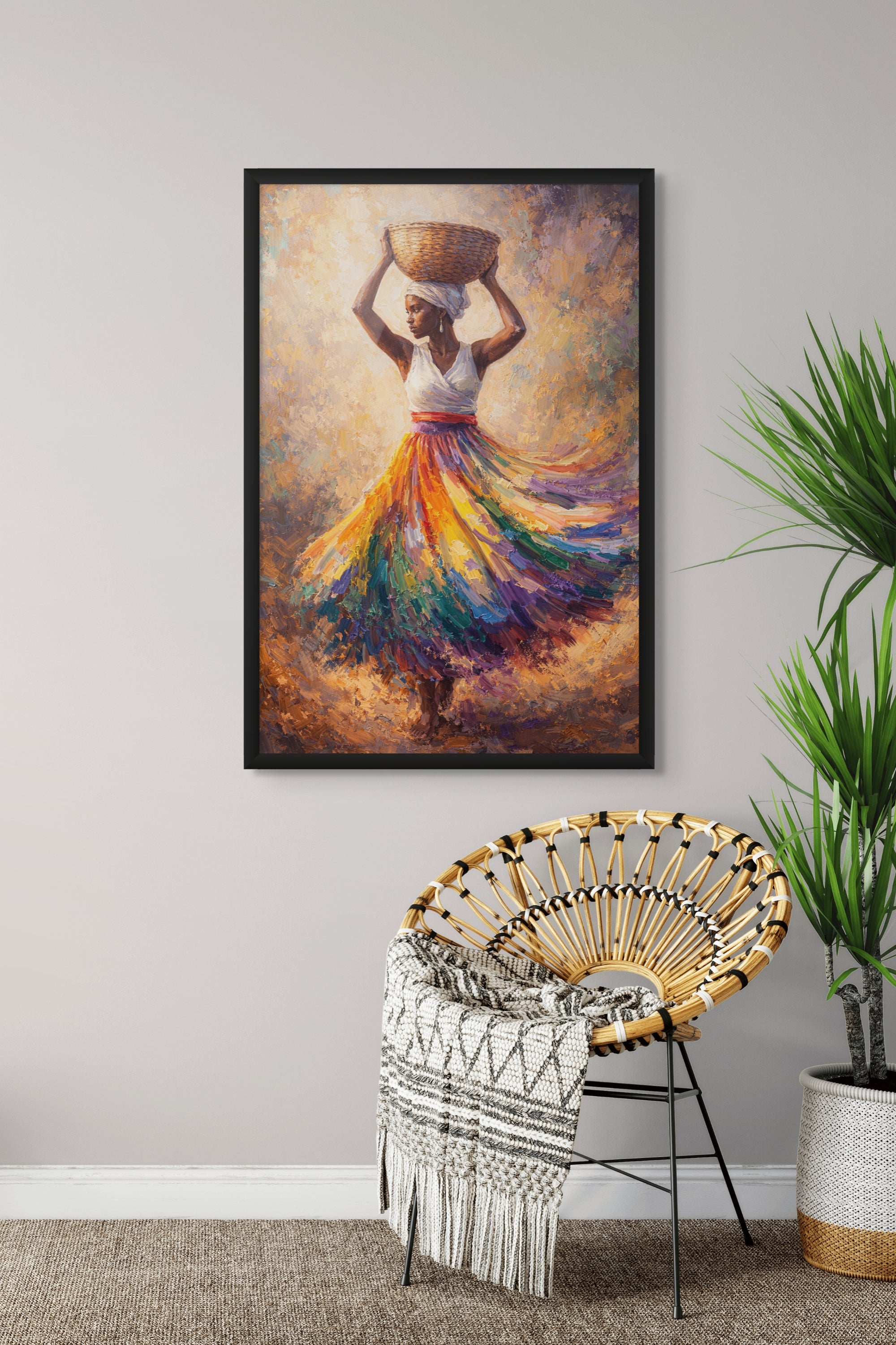 Zonvlecht Haar Portret Wanddecoratie – Zomerse Vrouw Canvas Print