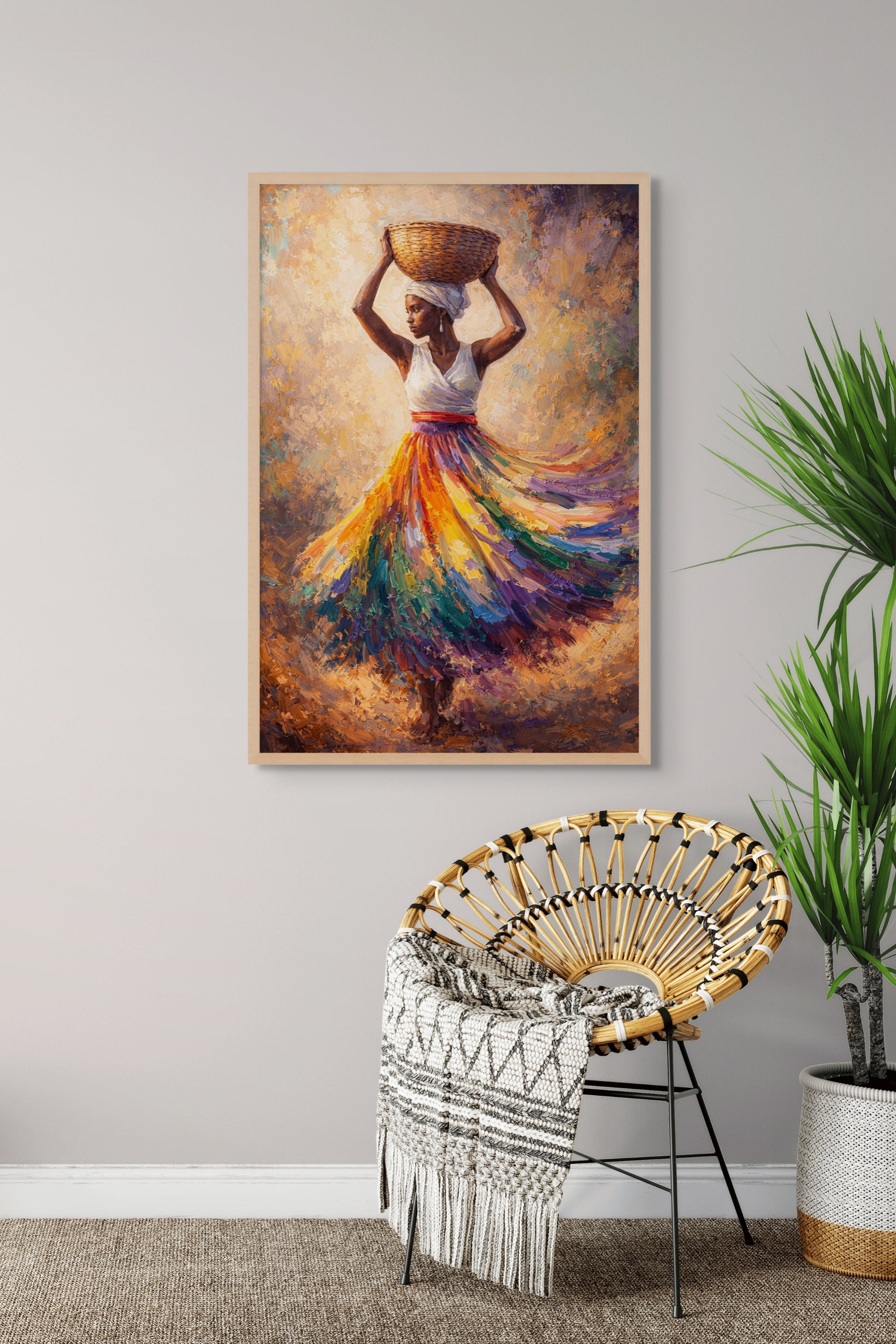 Zonvlecht Haar Portret Wanddecoratie – Zomerse Vrouw Canvas Print