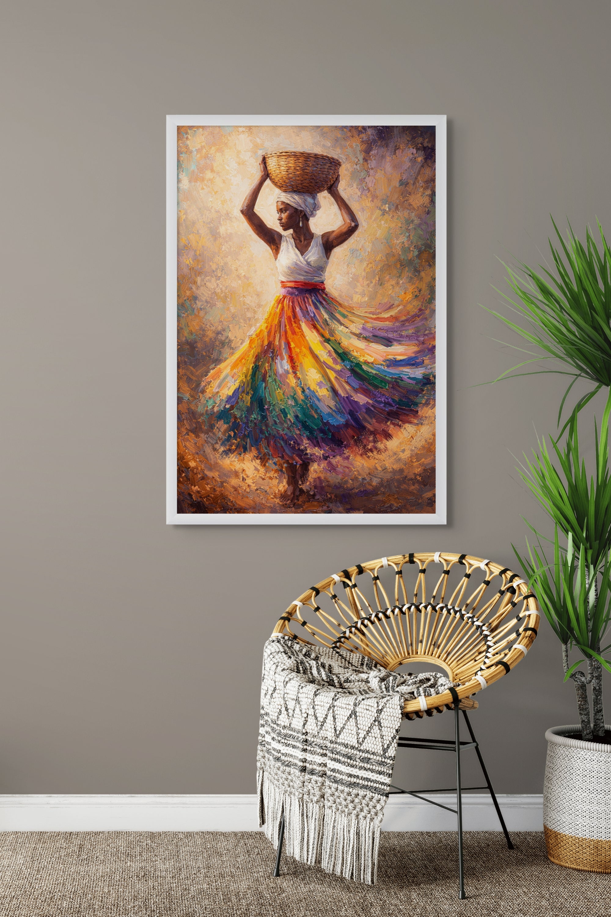 Zonvlecht Haar Portret Wanddecoratie – Zomerse Vrouw Canvas Print