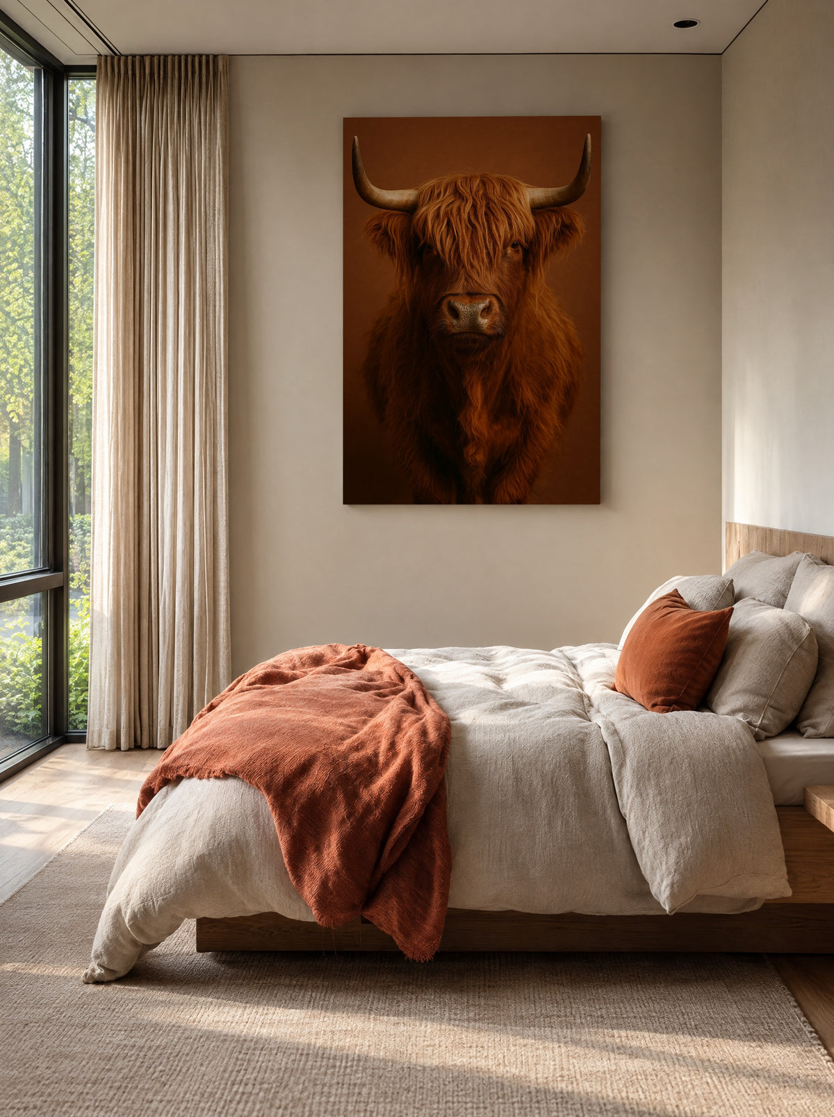 Wollen Koning van Terracotta als canvas zonder lijst aan de muur