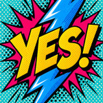 YES! Bliksem Popart popart canvas schilderij