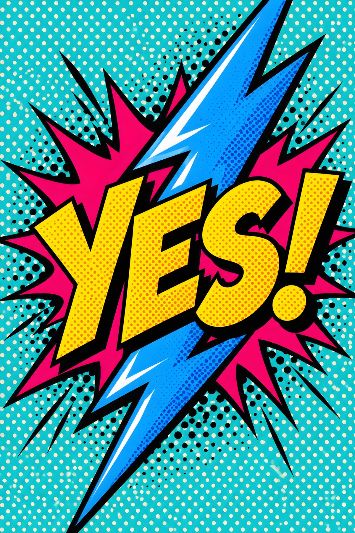YES! Bliksem Popart popart canvas schilderij
