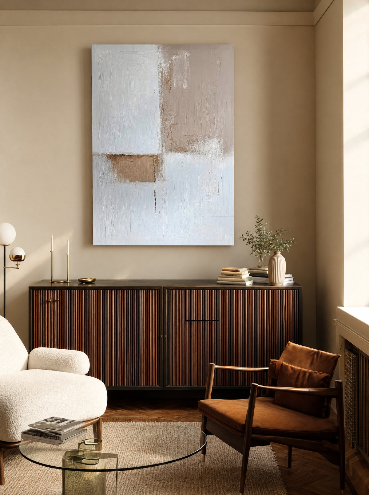 Zachte Harmonie als canvas zonder lijst aan de muur