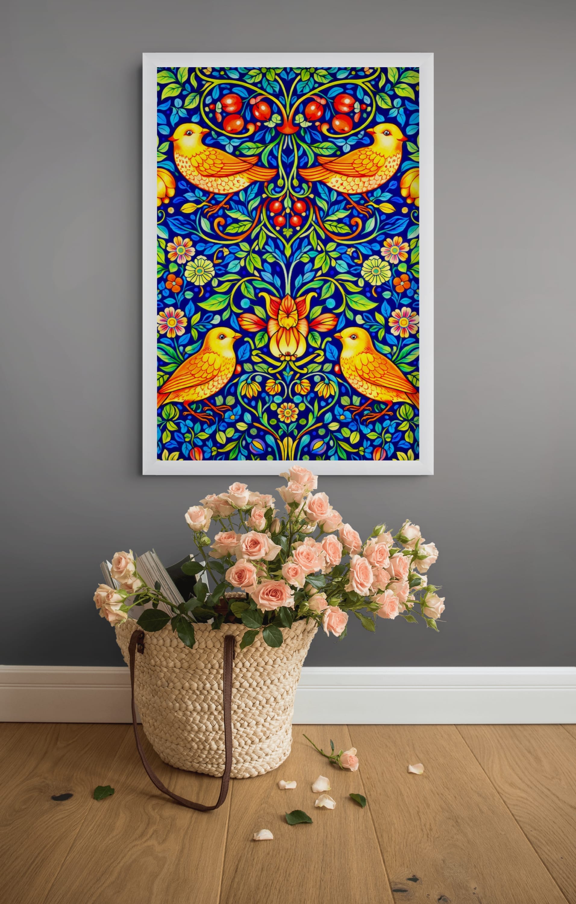 Zangvogels tussen Bessen en Bloemen