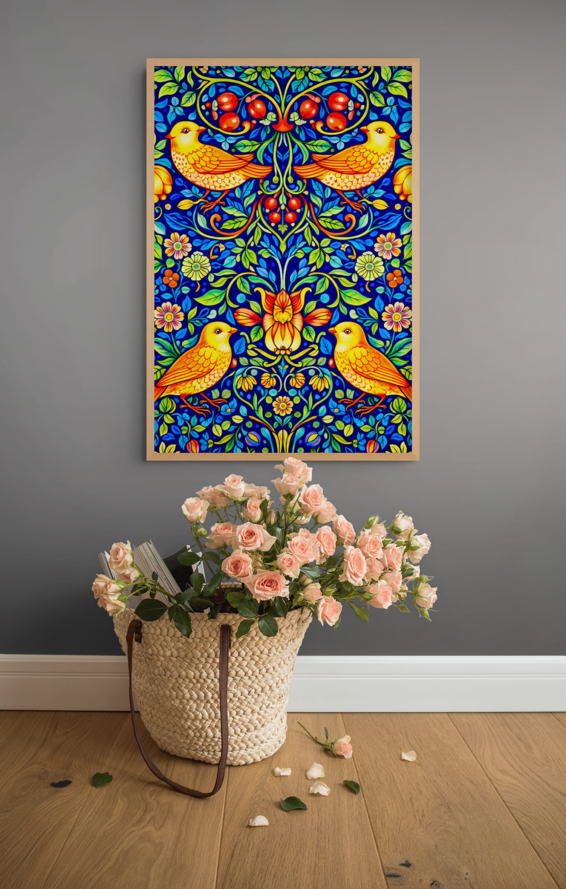 Zangvogels tussen Bessen en Bloemen