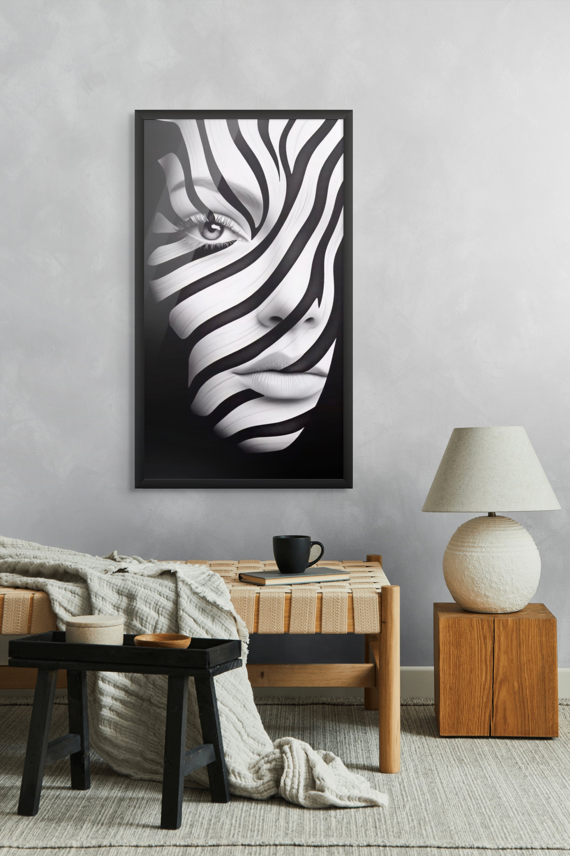 Zebraziel met Stille Blik Wanddecoratie – Elegant Dieren Canvas Print