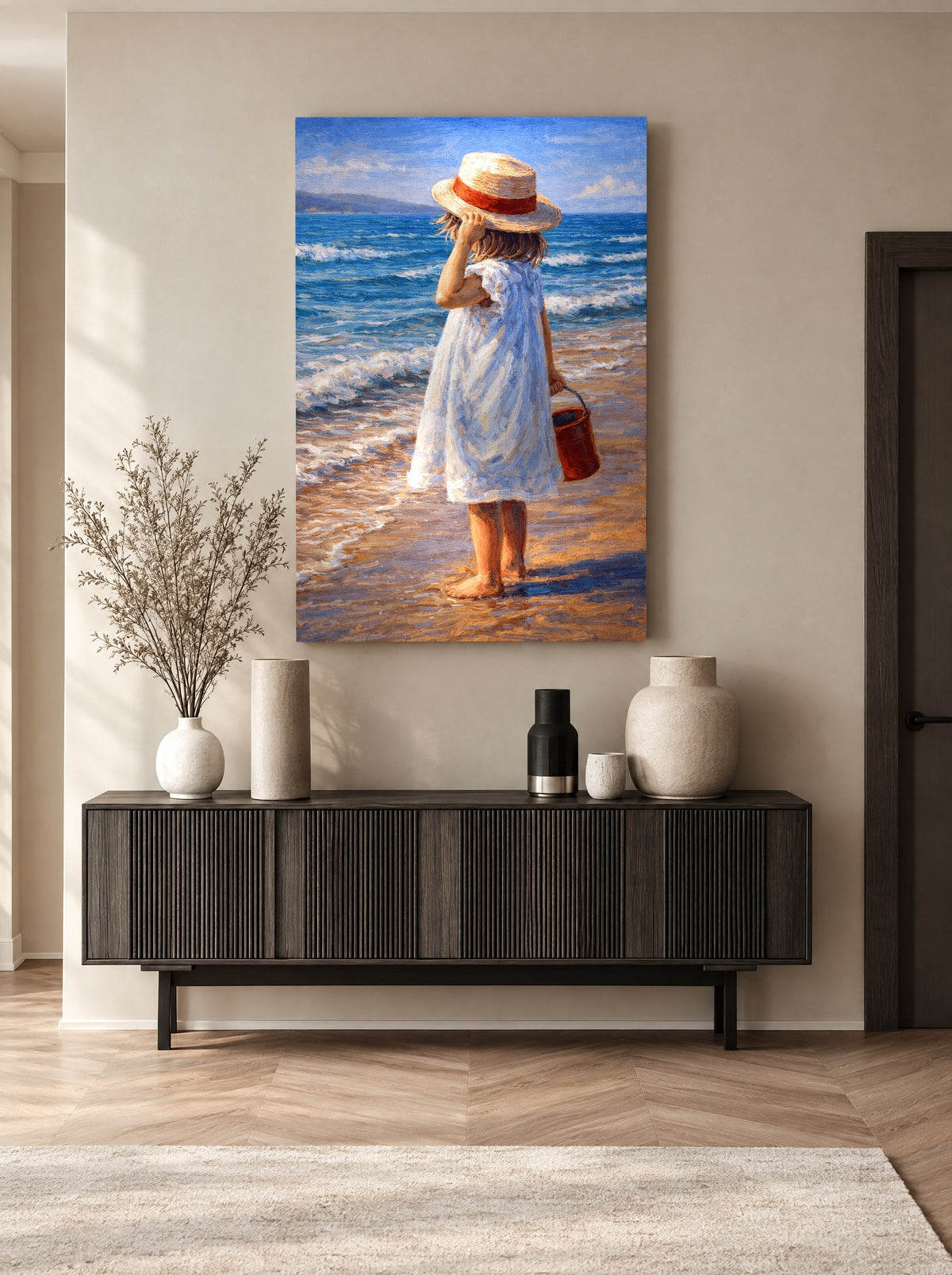Zilte Voetjes in de Branding als canvas zonder lijst aan de muur